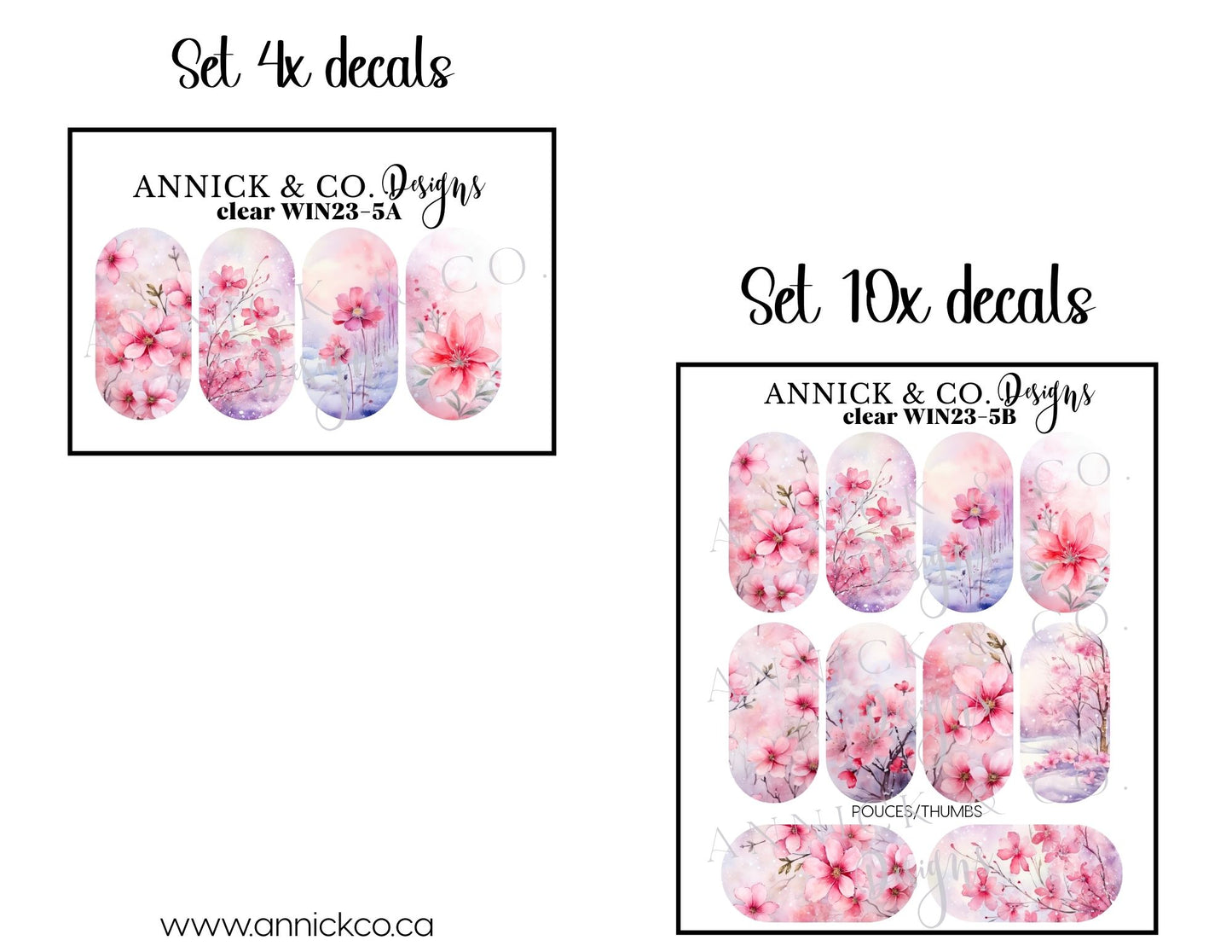 Winter Flowers and Christmas waterslide nails decals