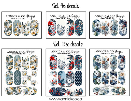 Chritmas and Winter festivites waterslide decals for nails