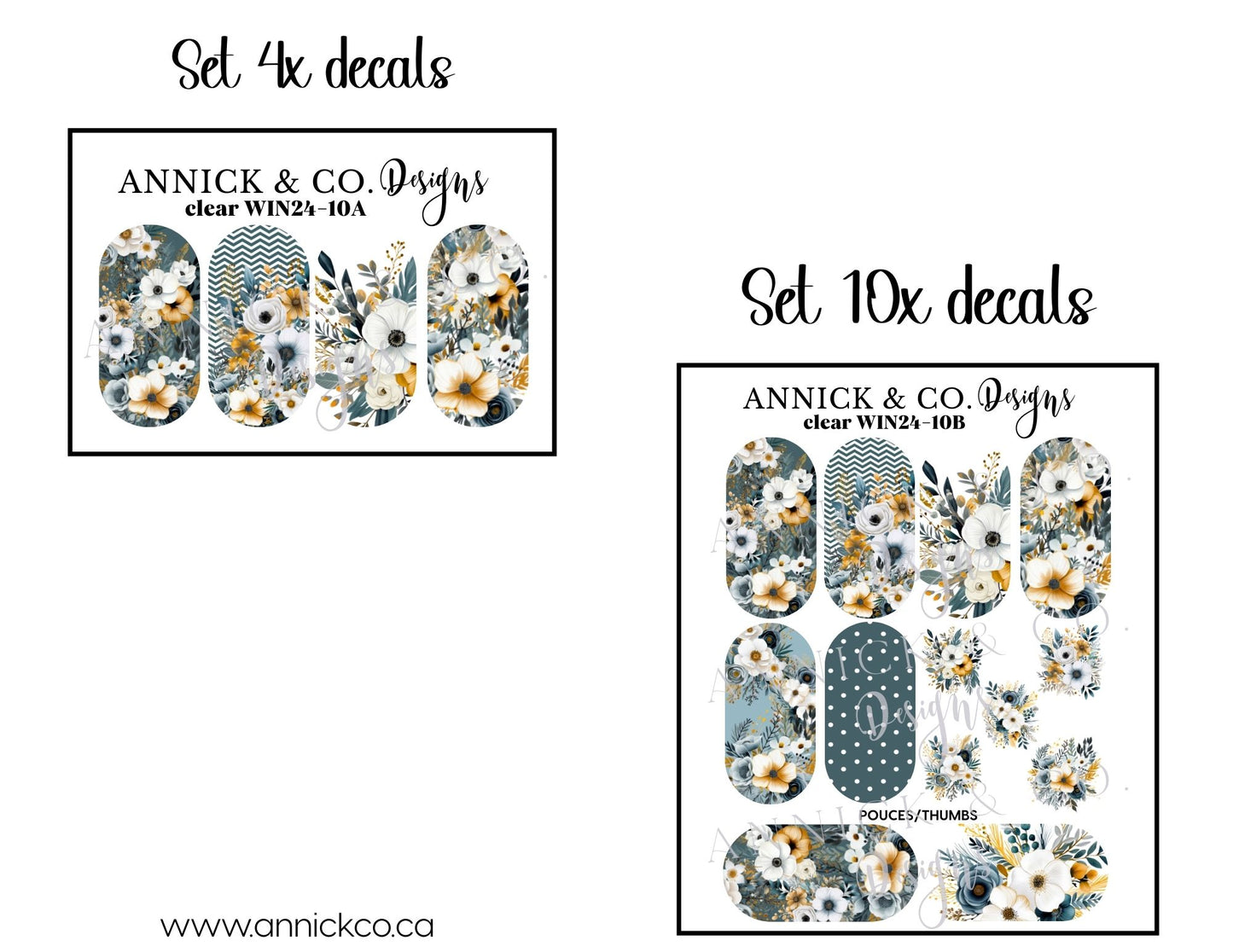 Chritmas and Winter festivites waterslide decals for nails