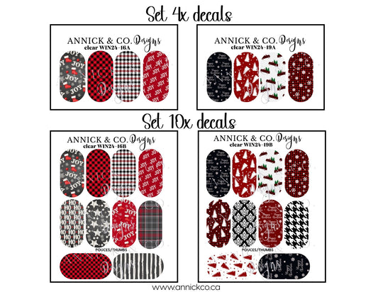 Chritmas and Winter festivites waterslide decals for nails