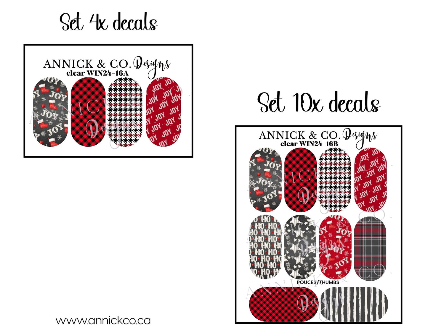Chritmas and Winter festivites waterslide decals for nails