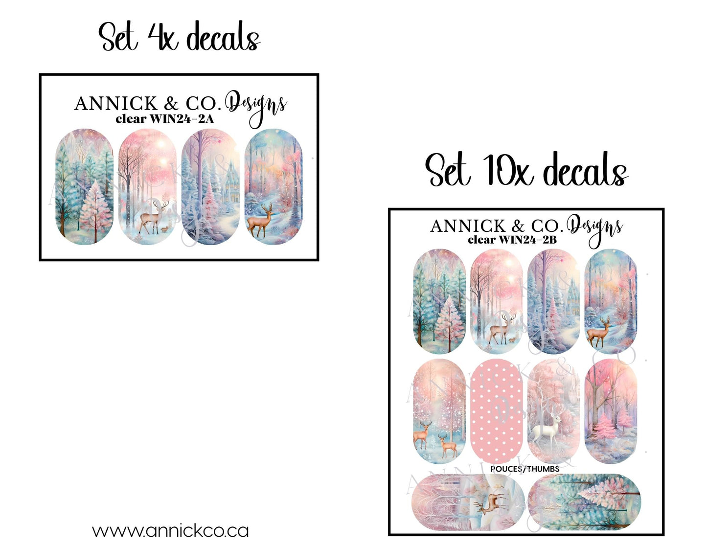  Winter flowers waterslide decals for nails