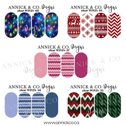 Winter sweather effects waterslide decals for nails 