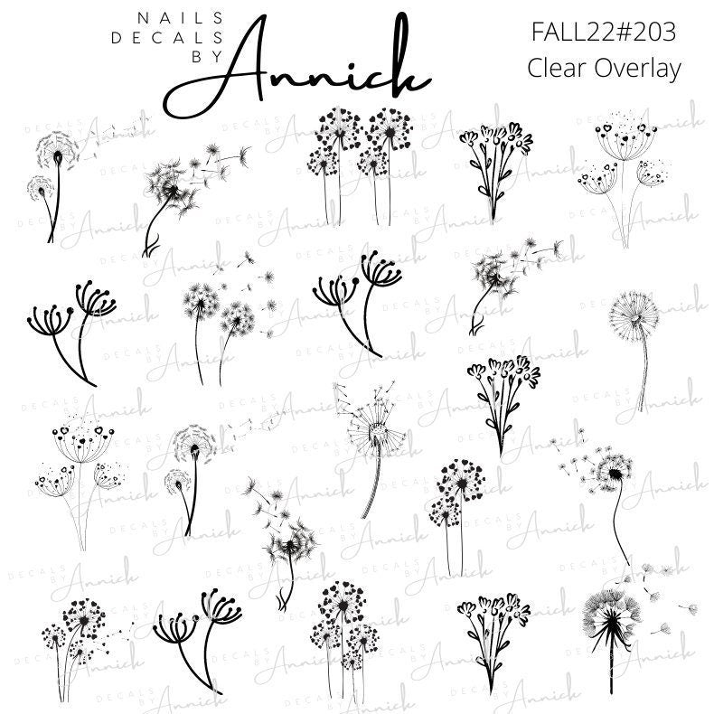 DANDELIONS Nail Water Transfer Decals