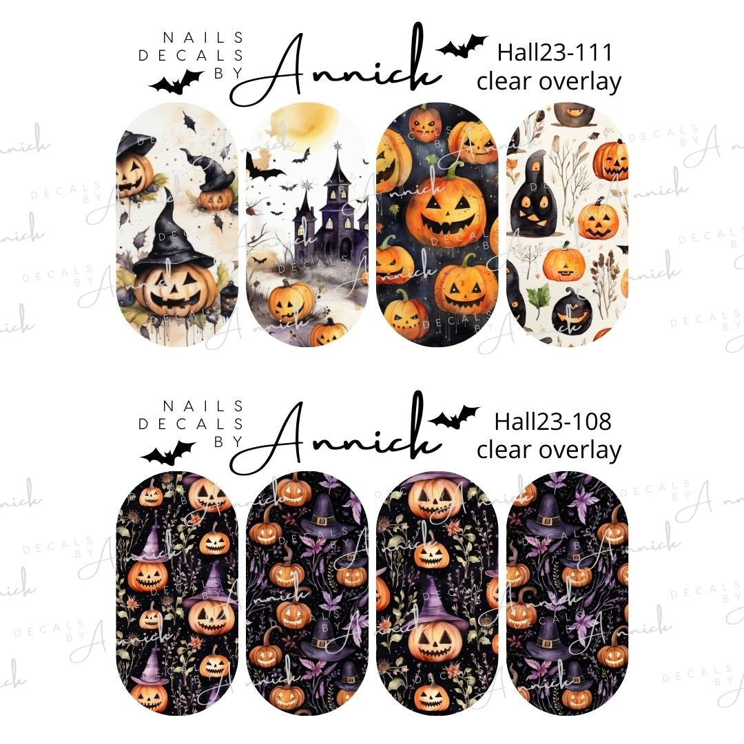 Halloween Skeleton Nail Water Transfer Decals